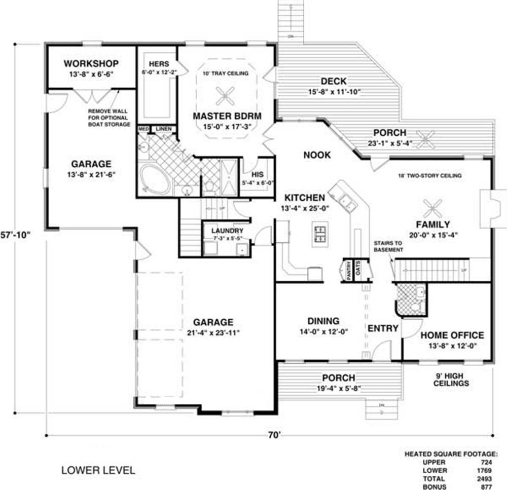 Floor Plan First Story of Traditional Plan #109-1020